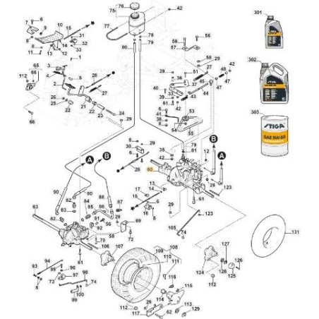 TRANSMISSION ARRIÈRE K574F-4portes ORIGINAL STIGA - 1137-0125-01 | Newgardenstore.eu