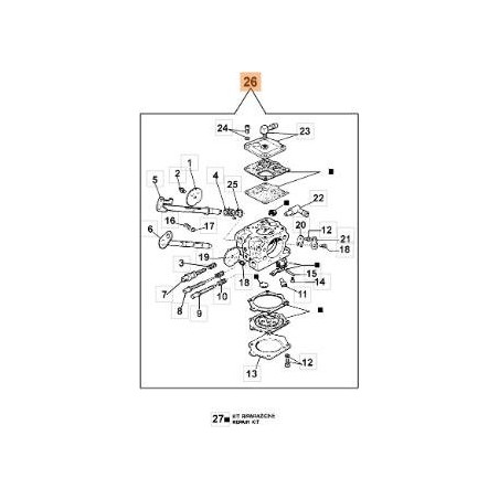 KIT CARBURATORE ORIGINALE EMAK 097000512A | Newgardenstore.eu