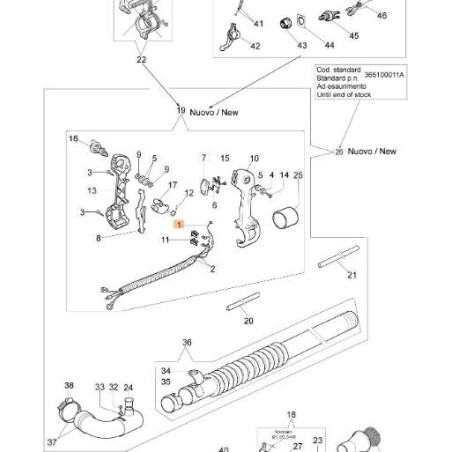 CABLE DE ACCEL. COM. L.1770/F.G.116 (AM190) ORIGINAL EMAK 365200166R | Newgardenstore.eu