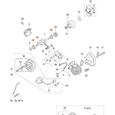 Rodamientos de bolas 12x28x08 6001 Eje del motor L.FRIZ/VOL. Original EMAK 50160108R | Newgardenstore.eu