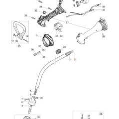 Arbre d'entraînement d'origine pour débroussailleuse OLEOMAC SPARTA25TR 61150020AR