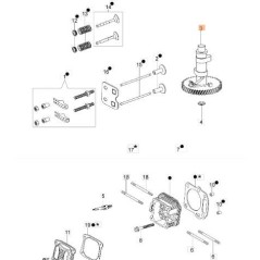 Nockenwelle für Rasenmäher G44PK und G44TK, original OLEOMAC L66150404