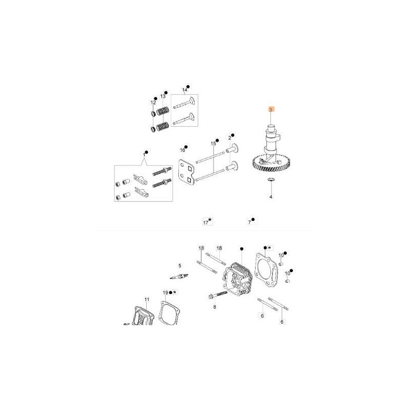 Albero camme tagliaerba G44PK G44TK ORIGINALE OLEOMAC L66150404