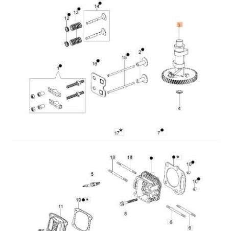 Albero camme tagliaerba G44PK G44TK ORIGINALE OLEOMAC L66150404 | Newgardenstore.eu