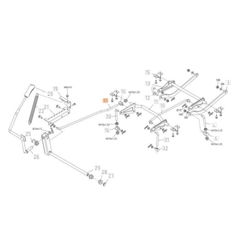 ASTA SOLLEVAMENTO DX ORIGINALE EMAK TS000300R | Newgardenstore.eu