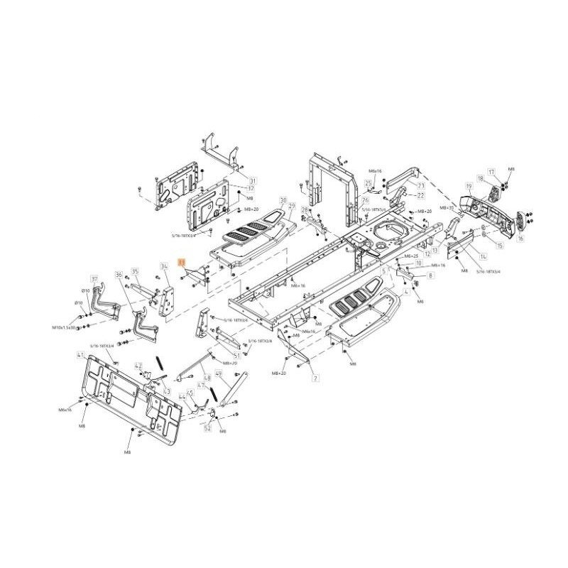 ORIGINAL LEFT FOOTREST SUPPORT EMAK TS000183R