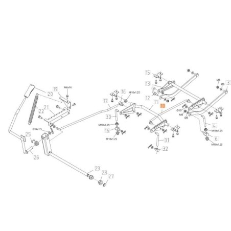 ASTA SOLLEVAMENTO DX ORIGINALE EMAK TS000295R | Newgardenstore.eu