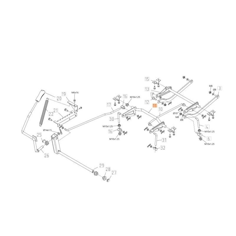 ASSE SOLLEVAMENTO ORIGINALE EMAK TS000296R