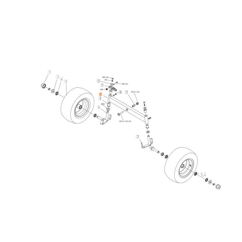 ORIGINAL FRONT AXLE EMAK TS000205R