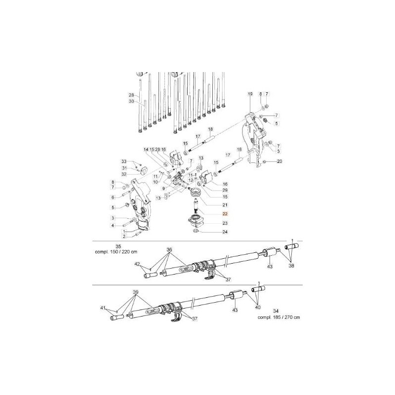 ARBRE DE TRANSMISSION EMAK CS01290230R ORIGINAL