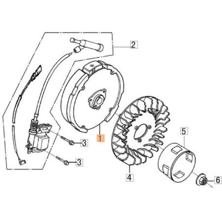 VOLANT MOTEUR ORIGINAL EMAK L66152251 | Newgardenstore.eu