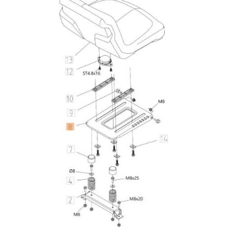 SOPORTE DE ASIENTO ORIGINAL EMAK TS000288R | Newgardenstore.eu