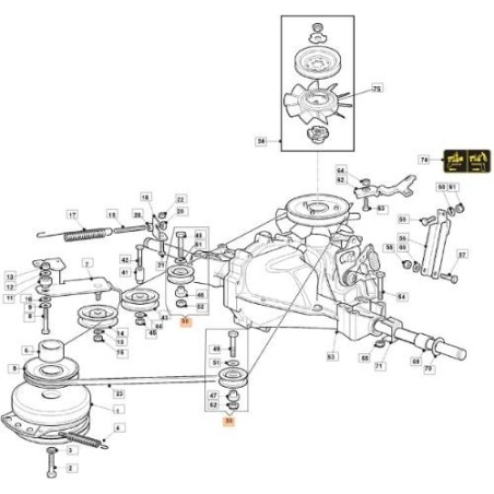KIT POULIE ORIGINAL EMAK 68050030 | Newgardenstore.eu