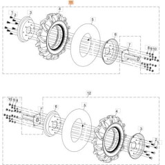 KIT RUOTA DX ORIGINALE EMAK L66151230