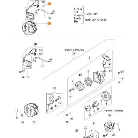 ORIGINAL FLYWHEEL EMAK 61202039A | Newgardenstore.eu