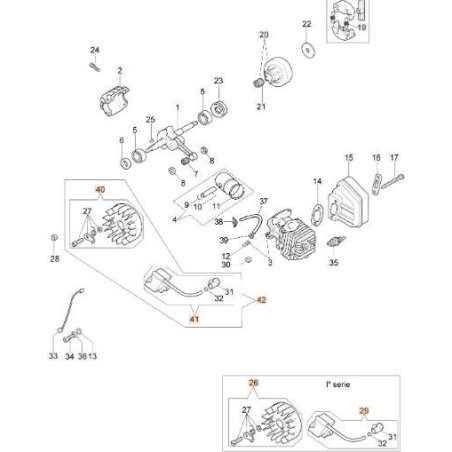 KIT VOLANT MOTEUR ET BOBINE EMAK ORIGINAL 50160214A | Newgardenstore.eu