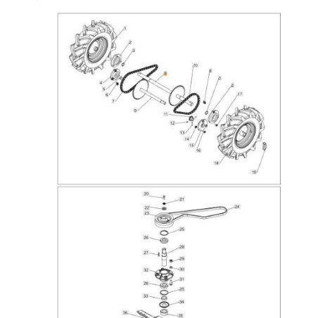 ALBERO DELLA RUOTA ORIGINALE EMAK PB0302010010 | Newgardenstore.eu