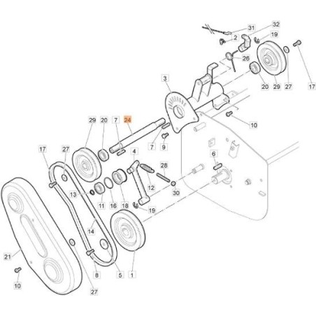 POULIES D'ARBRE ROTOR CM 80 ORIGINAL EMAK F1520174 | Newgardenstore.eu