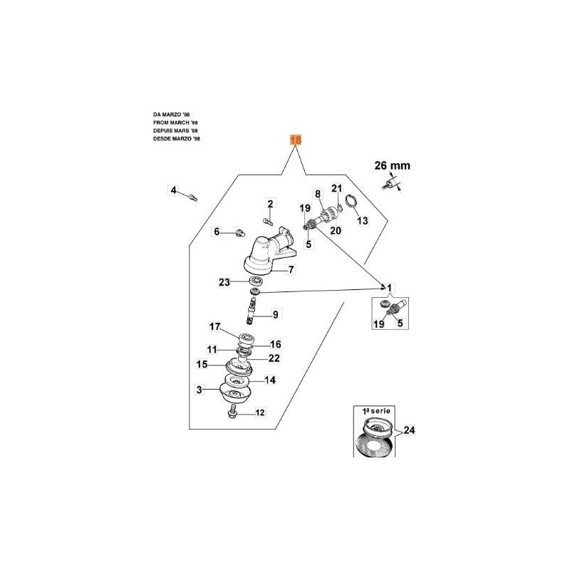 KIT D'ENGRENAGES CONIQUE ORIGINAL EMAK 61250237A