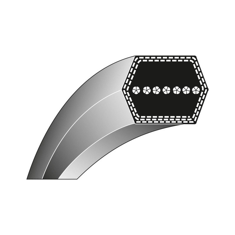 Courroie plate lames hexagonales AA121.5 TORO tondeuse GROUNDMASTER - 62" 446260
