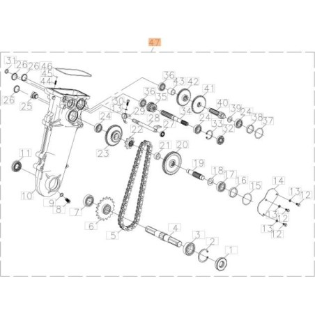 KIT DE TRANSMISIÓN PARA MOTOR AZADA ORIGINAL EMAK L66151265 | Newgardenstore.eu