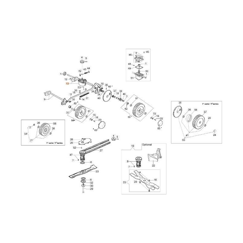 ESSIEU AVEC TRANSMISSION D'ORIGINE EMAK 8203433CR
