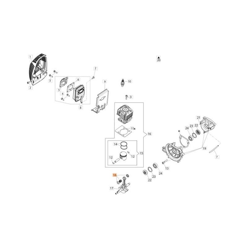 ROLLER CAGE KIT + FIFTH WHEEL (BEARING KV8X11X9.8S) ORIGINAL EMAK 61370254