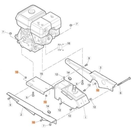 TUERCA HEXAGONAL M 8 ZIGR. BRIDA. DIN 6923 ZNB (C:10PZ) ORIGINAL EMAK 3933032R | Newgardenstore.eu