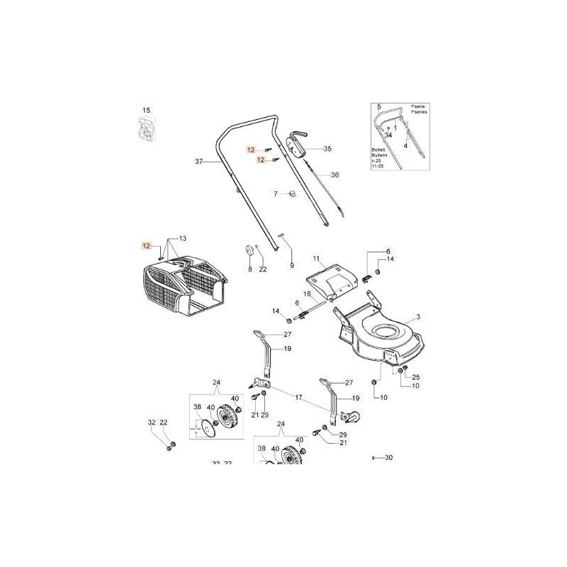 Original OLEOMAC G44P G44PE G44PK Rasenmähermesserschraube 3960013R