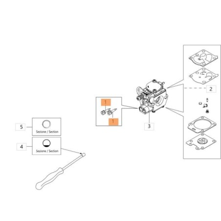 VIS DE RÉGLAGE MAX 102-3748 CARBURATEUR EMAK ORIGINAL 2318778 | Newgardenstore.eu