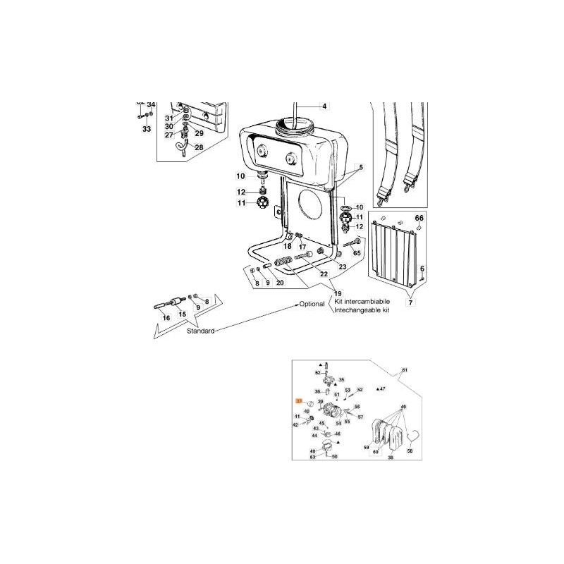 INSULATING REDUCTION H190-0004 (X CARBURETOR) ORIGINAL EMAK 365200046