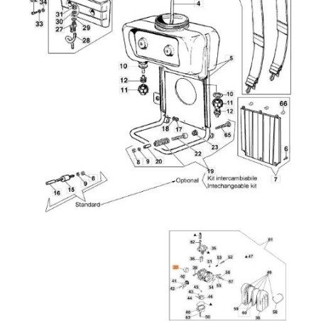RIDUZIONE ISOLANTE H190-0004 (X CARBURATORE) ORIGINALE EMAK 365200046 | Newgardenstore.eu