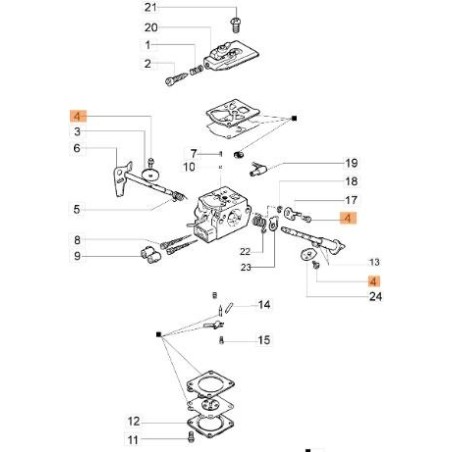 VIS DE FIXATION POUR PAPILLON DES GAZ ET LEVIER D'ACCÉLÉRATEUR 96-475 CARBURATEUR ORIGINAL EMAK 50010141 | Newgardenstore.eu