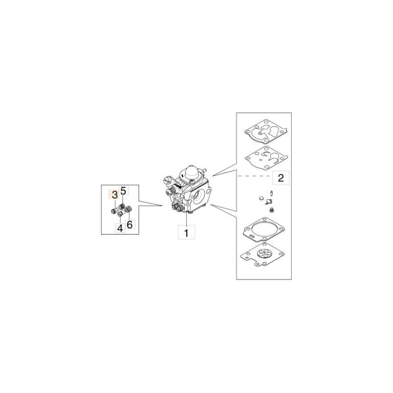 MIN. ADJUSTING SCREW 102-3011 ORIGINAL EMAK CARBURETOR 2318004R