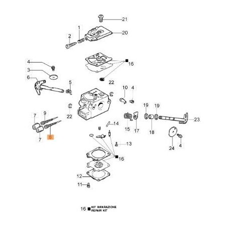 REGISTER SCREW 102-3344 CARBURETOR ORIGINAL EMAK 2318837 | Newgardenstore.eu