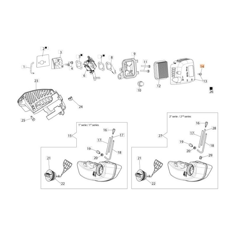 SCHRAUBE TCTC M 5X14 FIX.COVER. ZNB (C:5) UNVERPASSBAR ORIGINAL EMAK 58070223R
