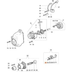 SPRING FOR CLUTCH (C:2) D.1.9 D.E.11 SP.6.5. RIGHT TRAZ. ORIGINAL EMAK 61030190R | Newgardenstore.eu