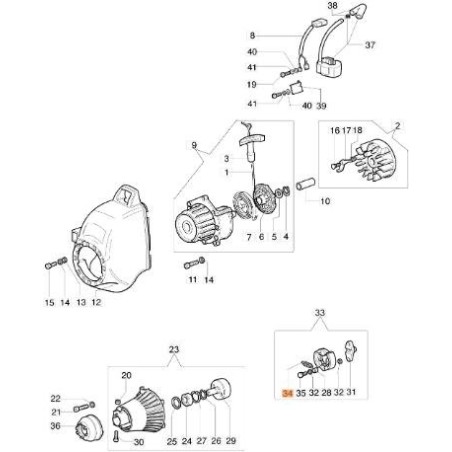 SPRING FOR CLUTCH (C:2) D.1.9 D.E.11 SP.6.5. RIGHT TRAZ. ORIGINAL EMAK 61030190R | Newgardenstore.eu