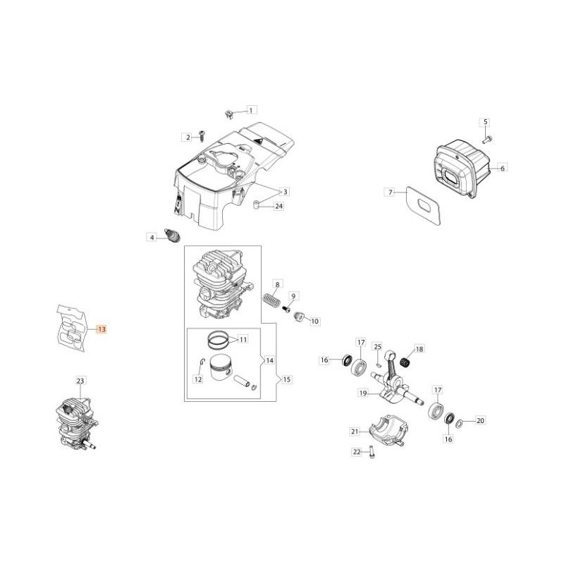 KIT D'ÉTIQUETTES ORIGINAL EMAK 50330086 OM GSH 40 SERIES