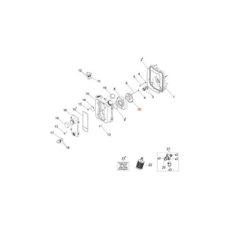 IMPELLER D.71 NÂ°3 BLADES FOR MTP ORIGINAL EMAK 55020014R