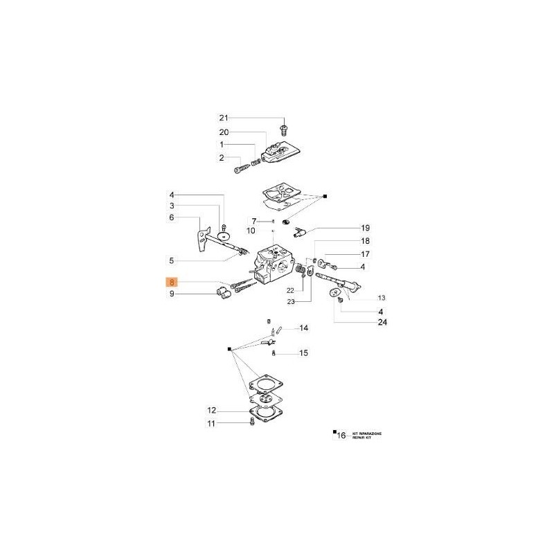 TORNILLO DE REGISTRO 102-3345 CARBURADOR ORIGINAL EMAK 2318893