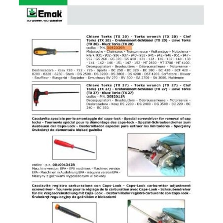 TOURNEVIS ORIGINAL EMAK 3052029R | Newgardenstore.eu