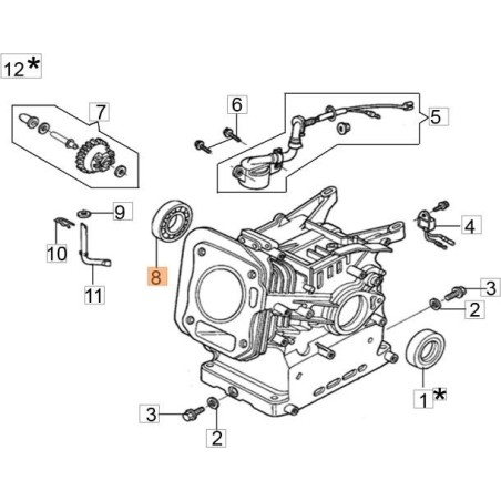CUSCIN.A SFERE 25X52X15 6205 ORIGINALE EMAK L66150355 | Newgardenstore.eu