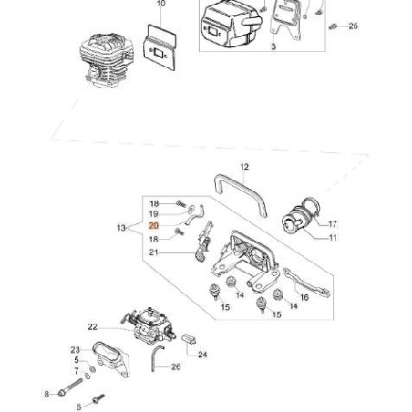 SPRING FOR STARTER/STOP LEVER (STAINLESS STEEL) ORIGINAL EMAK 50200031R | Newgardenstore.eu