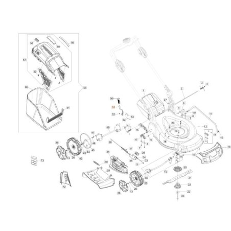 WHEEL LIFT LEVER FOR HIGH WHEELS LR 48/53 56V ORIGINAL EMAK 54350083R | Newgardenstore.eu