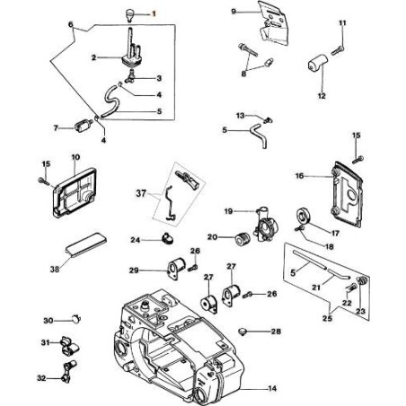 Valvola sfiato motosega 931 932 932C ORIGINALE OLEOMAC 50030040R | Newgardenstore.eu