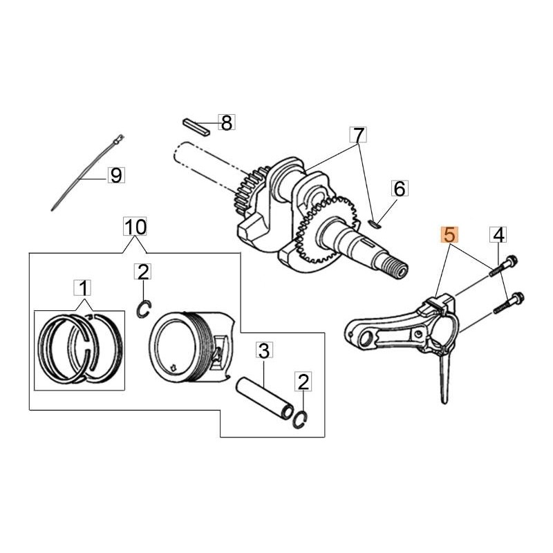 CONNECTING ROD COMPLETE ORIGINAL EMAK L66150629