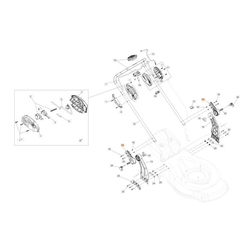 ATTACCO MANUBRIO REGOLABILE (56V) ORIGINALE EMAK 54350040R