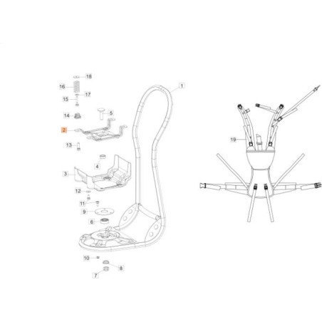 SOPORTE DE MOTOR CON TUERCAS SOLDADAS ZNB ORIGINAL EMAK 61530040R | Newgardenstore.eu