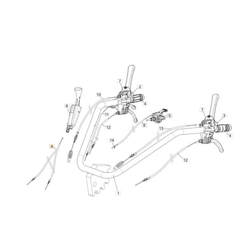 CÂBLE DE TRANSMISSION COMPLET DOUBLE DÉBRAYAGE L.1850 ORIGINAL EMAK 68270101R